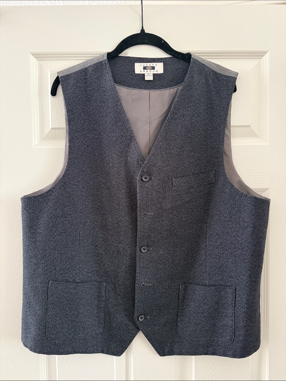 Joseph Abboud Charcoal Wool Vest with Patch Pockets
